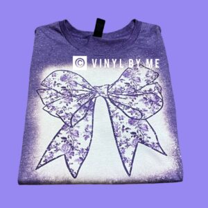 Purple bow bleached tee