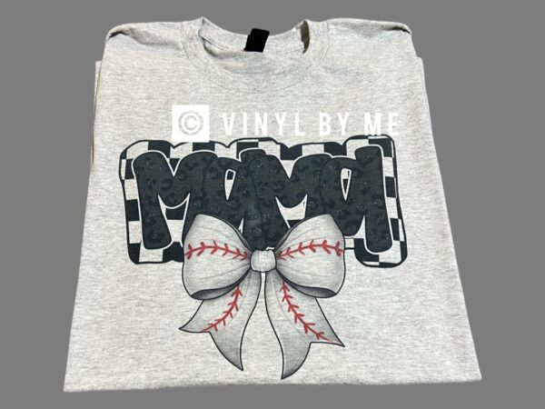 Black cheetah baseball mama tee