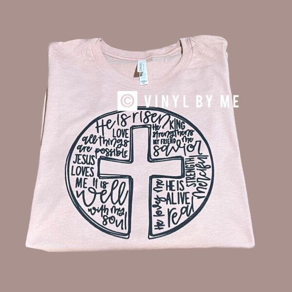 Peach he is Risen tee