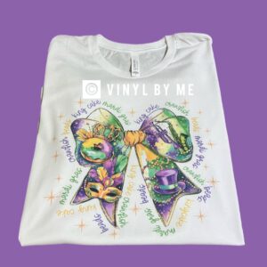 Mardi Gras bow tee