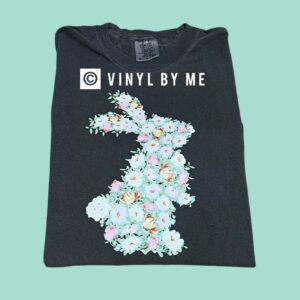 Comfort color floral bunny tee