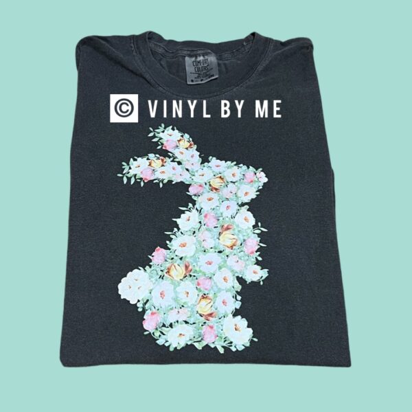Comfort color floral bunny tee