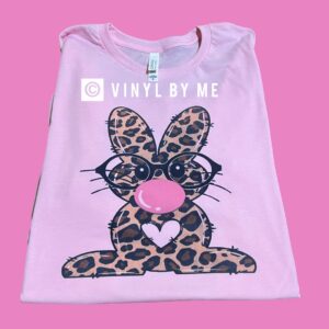 Pink cheetah bunny tee