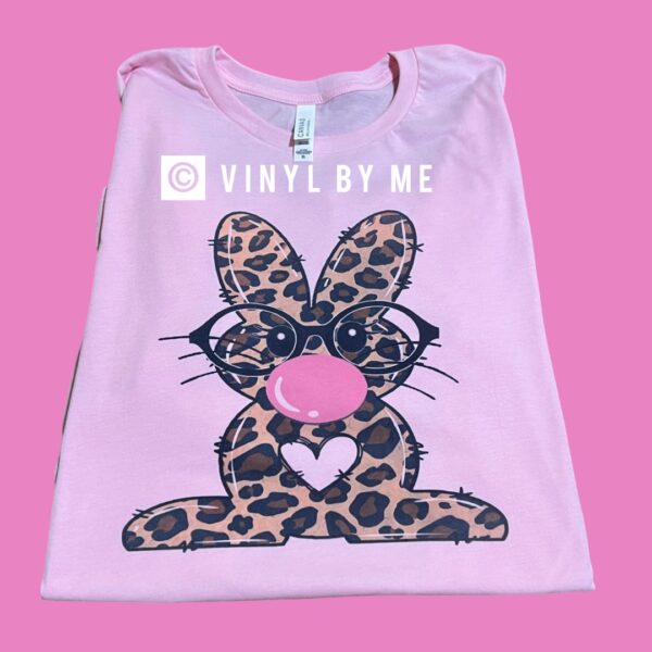 Pink cheetah bunny tee