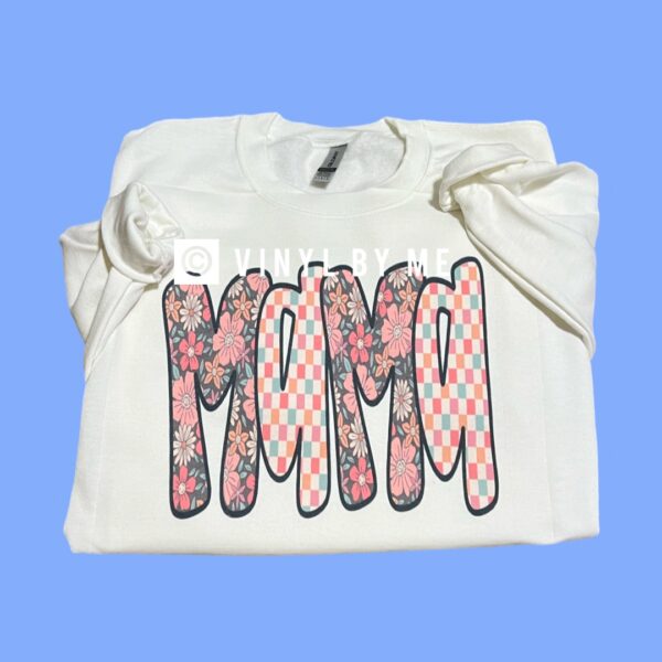 Floral checkered Mama sweatshirt