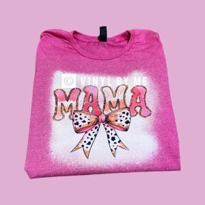Pink Mama bow bleached tee