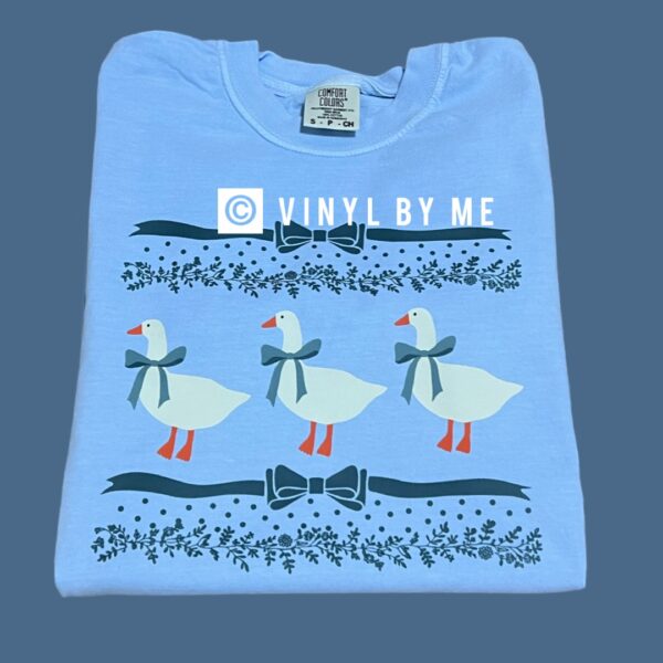 Comfort color Goose bow tee