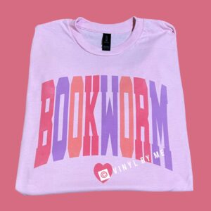 Pink bookworm tee