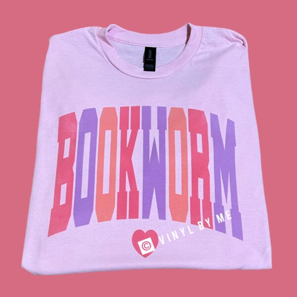 Pink bookworm tee