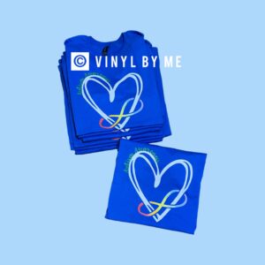 Blue Autism Awareness heart tee