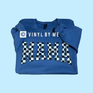 Blue checkered mama sweatshirt