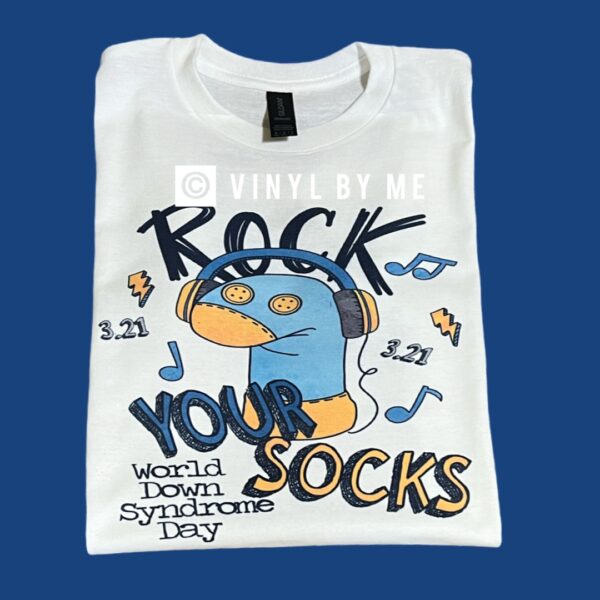 Rock your socks white tee