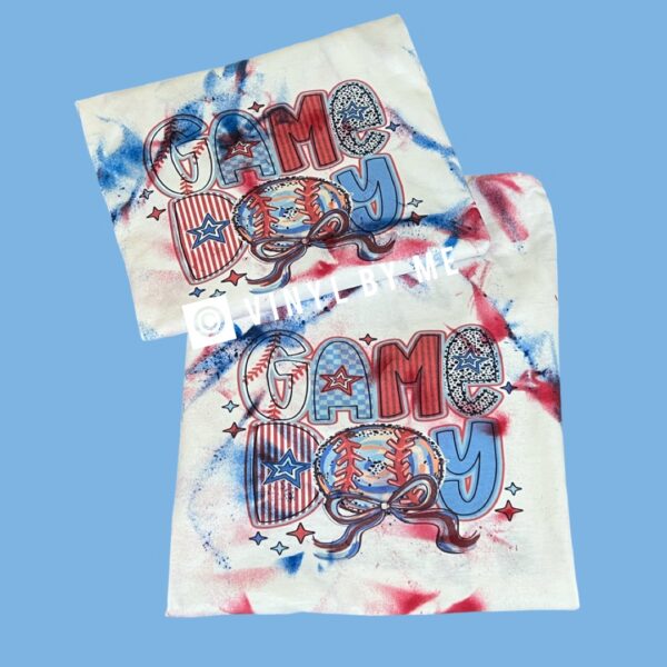 Tie dye Game Day baseball tee