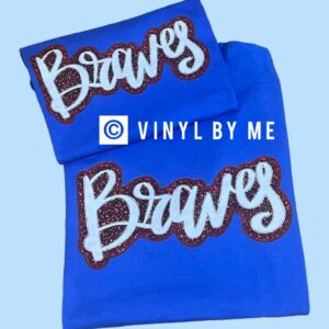 Faux glitter blue Braves tee