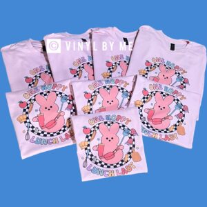 One hoppy lunch lady pink tee