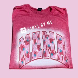 Strawberry red bleached Mama tee