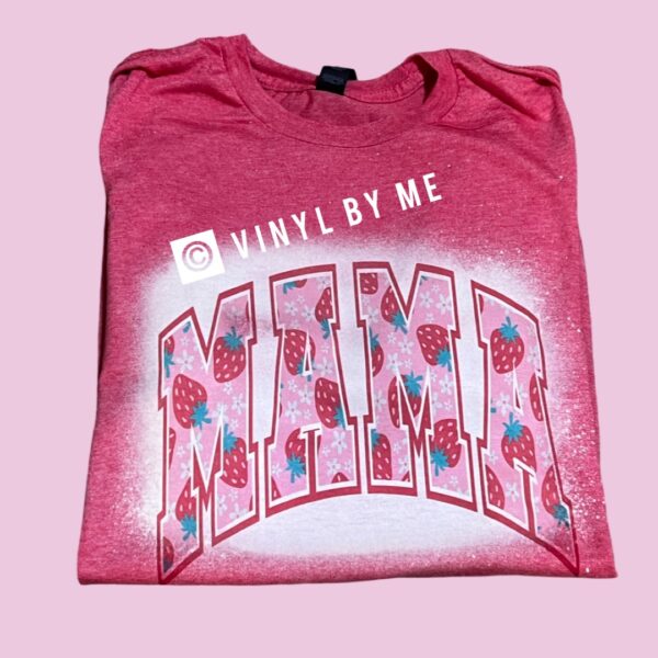Strawberry red bleached Mama tee