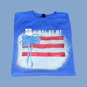 Blue bleached preppy flag tee