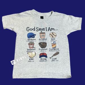 God says I am baseball tee