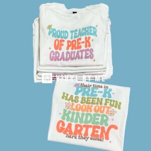 Proud teacher of pre-K graduates white tee
