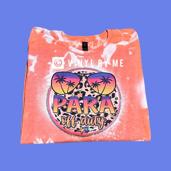 Orange acid washed Para off duty tee