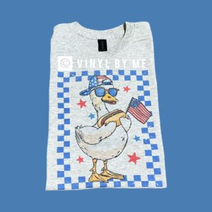 Checkered blue boy goose tee