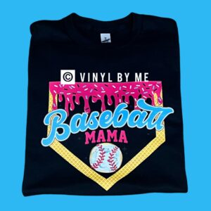 Baseball Mama drop black tee