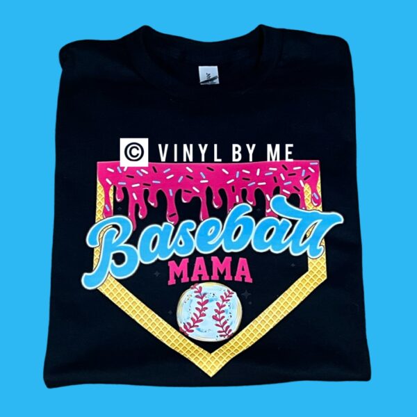 Baseball Mama drop black tee