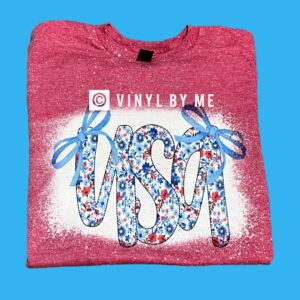 Red USA bow tee