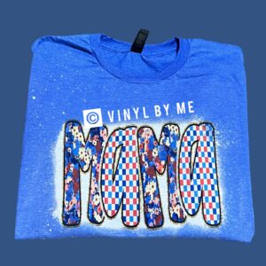 Blue bleached floral Mama tee