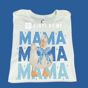 Cream blue goose Mama tee