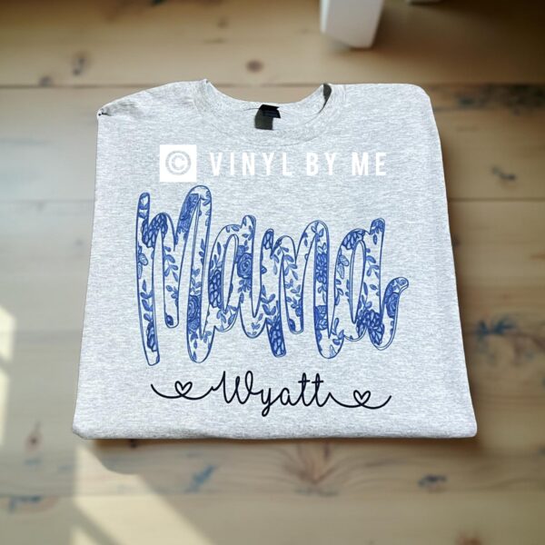 Floral custom Mama tee (leave name on the notes section)