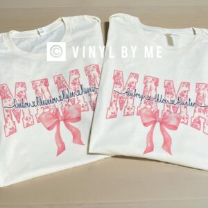 Pink bow cream Mama tee (leave name in note section)