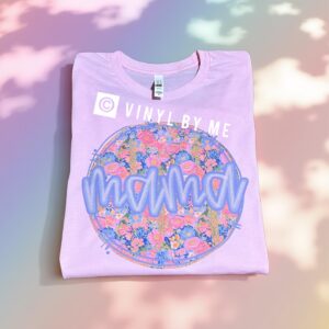 Pink circle floral Mama tee