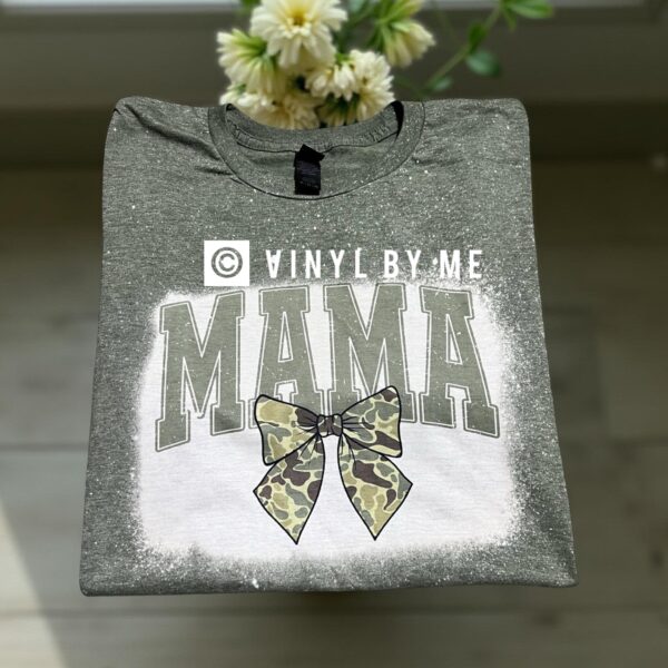 Green Camo Mama bleached tee