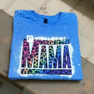 Blue bleached leopard Mama tee