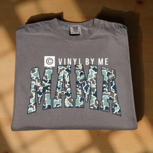 Brown camo Mama comfort color tee