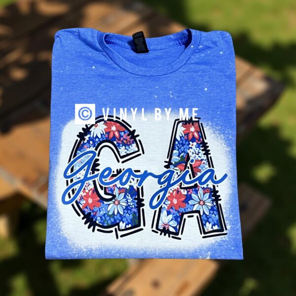 Blue floral bleached GA tee
