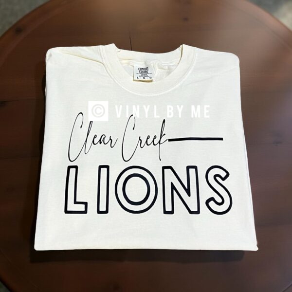 Ivory comfort color Clear Creek Lions tee