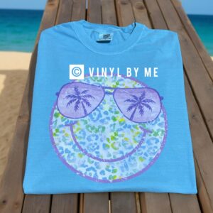 Palm tree smiley comfort color tee