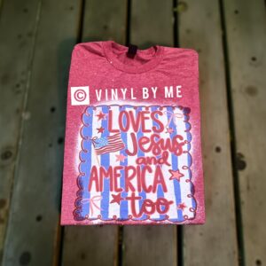 Red bleached Jesus America tee