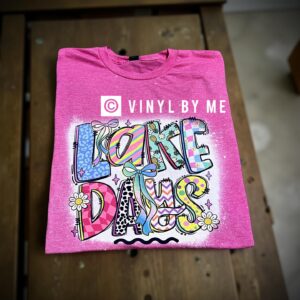 Pink bleached lake days tee