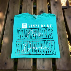 Island green Comfort color cloverleaf elementary name tee