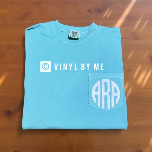 Chalky mint pocket monogram tee