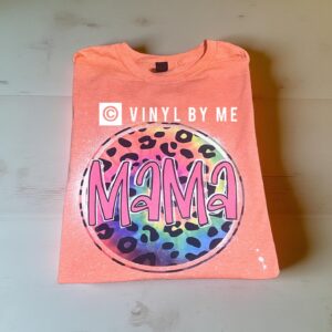 Orange leopard mama tee