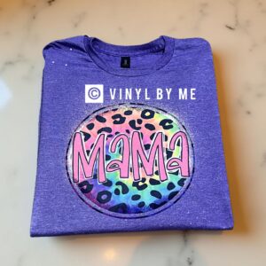 Purple leopard mama tee