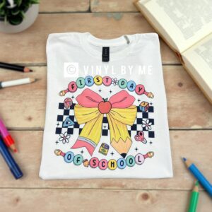 First day of school white tee