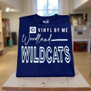 Navy woodland wildcats comfort color tee