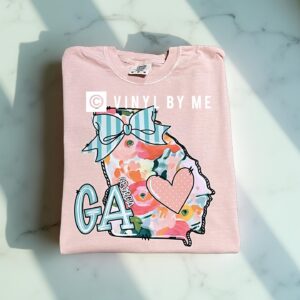 Peach GA bow comfort color tee