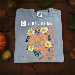 Floral pumpkin comfort color tee